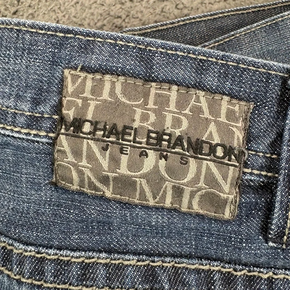 Michael Brandon Mens Straight Leg Blue Denim Jeans 100% Cotton 36x30‎ PJ 1110252